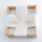 Feather Series 1, 2012, Maryrose Watson, cotton and viscose on European oak, 50cm x 50cm x 12cm