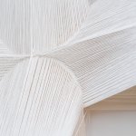 Feather Series 1 (detail), 2012, Maryrose Watson, cotton and viscose on European oak, 50cm x 50cm x 12cm