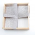 Feather Series 3, 2012, Maryrose Watson, cotton and viscose on European oak, 50cm x 50cm x 12cm