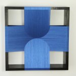 Formula 1 Series 3, 2013, 50 x 50 x 12cm ebonised European oak, viscose rayon yarn